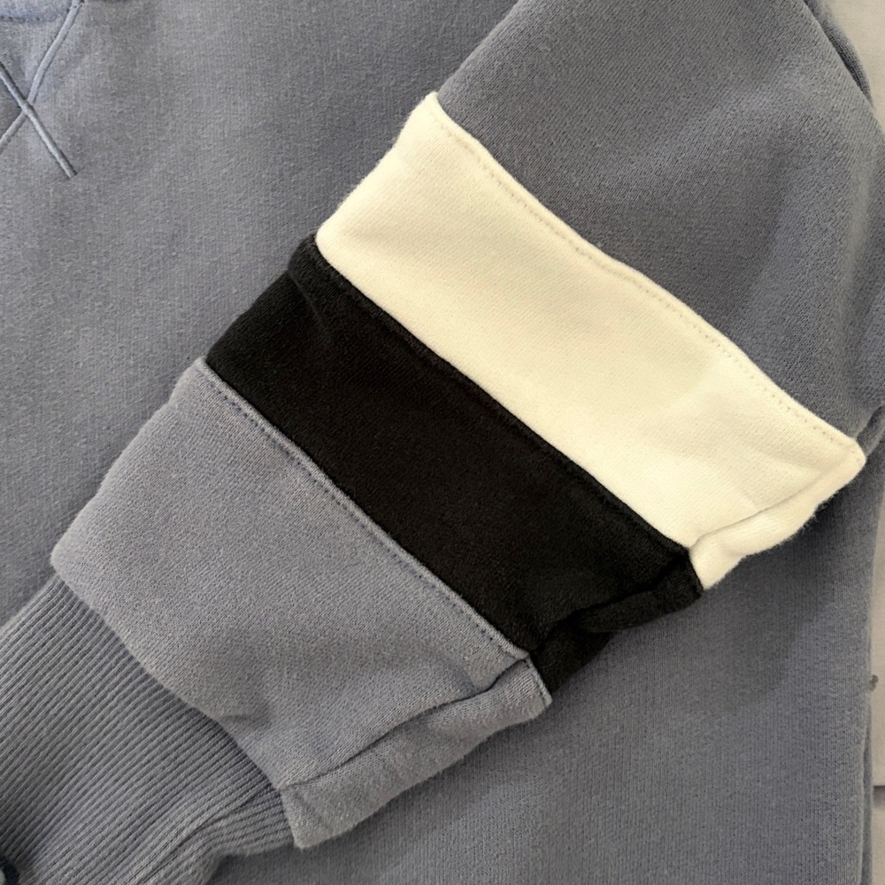 Little Bipsy Blue Crewneck Sweatshirt & Jogger Set with White and Black Stripes - Picture 4 of 7